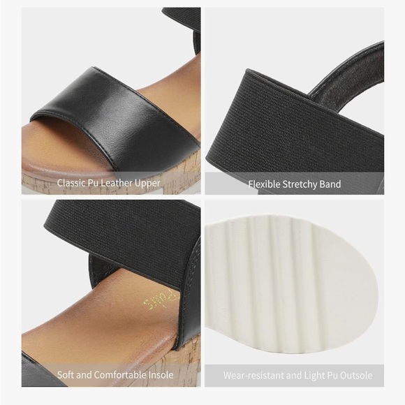 DREAM PAIRS Women's Open Toe Casual Platform Sandals - Picture 3 of 10